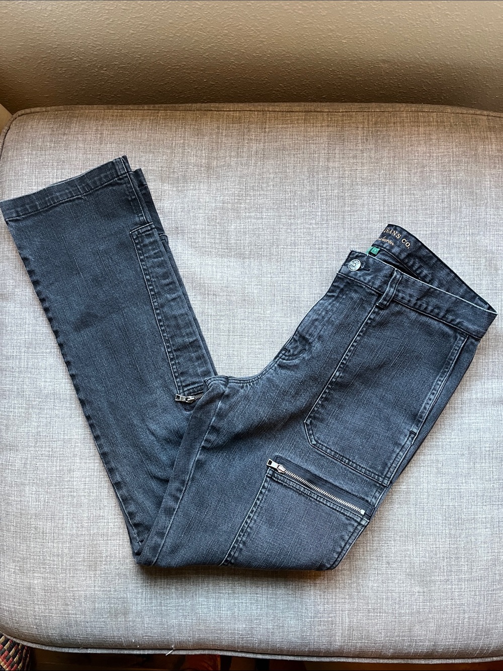 Lauren Jeans Co. Ralph Lauren Black Punk Utility Zippered Pocket Jeans 8